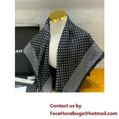 Chanel Cotton  &  Silk Black scarf AA9837 2024